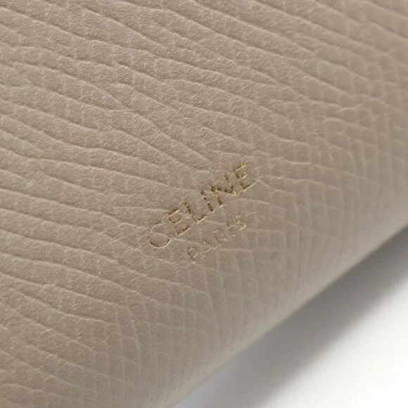 Celine Trifold Wallet Small Trifold Wallet Gray Beige Leather - Picture 4 of 11